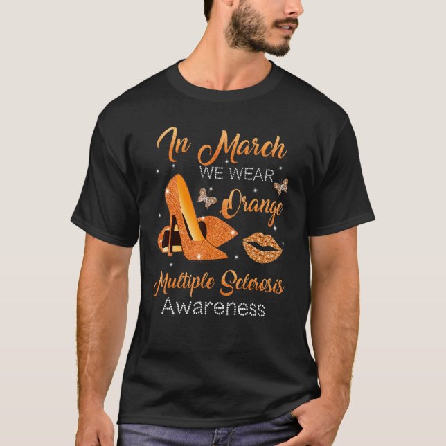 In March Wear Orange High Heels Shoes Multiple Scl T-Shirt (Front)