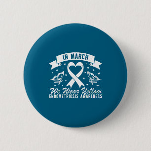 In march wear yellow butterfly endometriosis 6 cm round badge