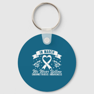 In march wear yellow butterfly endometriosis key ring