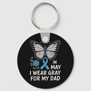 In May I Wear Grey Ribbon Brain Tumour Awareness A Key Ring