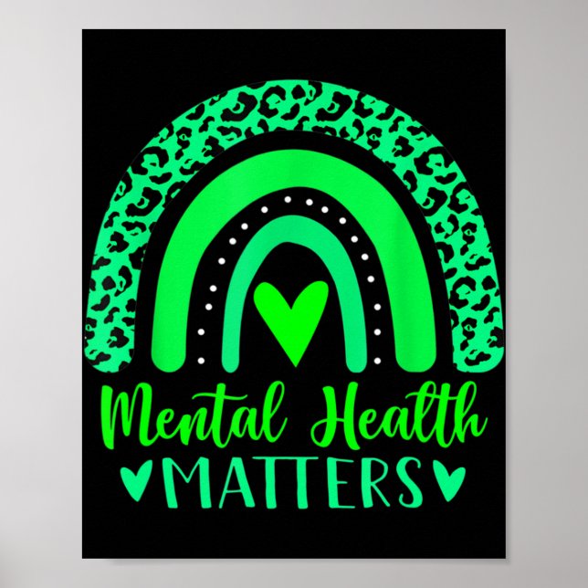 In May We Wear Green For Mental Health Awareness R Poster (Front)
