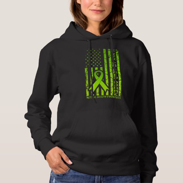 In May We Wear Green Mental Health Awareness Ameri Hoodie (Front)