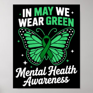 In may we wear green mental health awareness In ma Poster