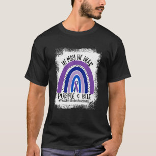 In May We Wear Purple & Blue Pediatric Stroke Awar T-Shirt