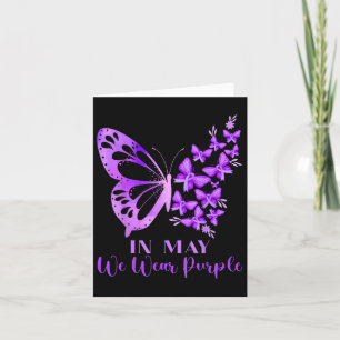 In May We Wear Purple Butterfly Lupus Awareness Card
