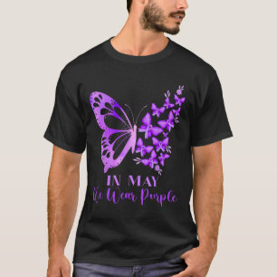 In May We Wear Purple Butterfly Lupus Awareness T-Shirt