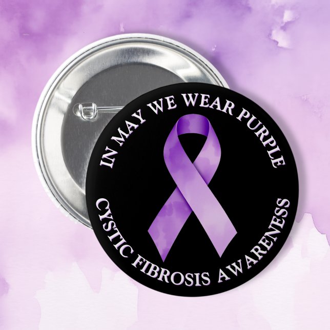 In May We Wear Purple | Cystic Fibrosis Awareness 6 Cm Round Badge (Creator Uploaded)