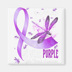 In May We Wear Purple Cystic Fibrosis Awareness Magnet