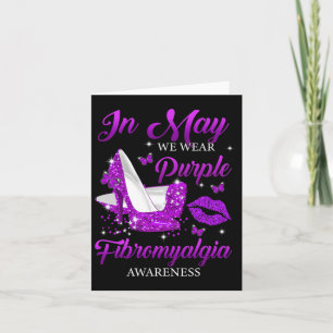 In May We Wear Purple High Heels Fibromyalgia Awar Card