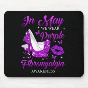 In May We Wear Purple High Heels Fibromyalgia Awar Mouse Pad