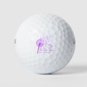 In May We Wear Purple Lupus Awareness Dandelion.pn Golf Balls