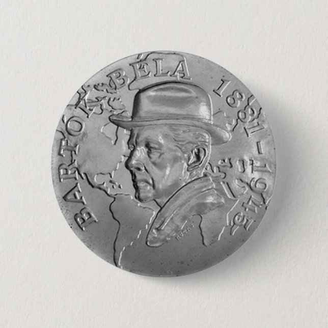 IN MEMORIAM BARTÓK BÉLA 6 CM ROUND BADGE (Front)