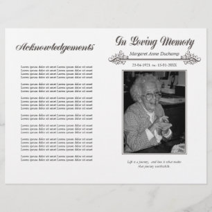In Memoriam Loving Memory Funeral Booklet Template Flyer