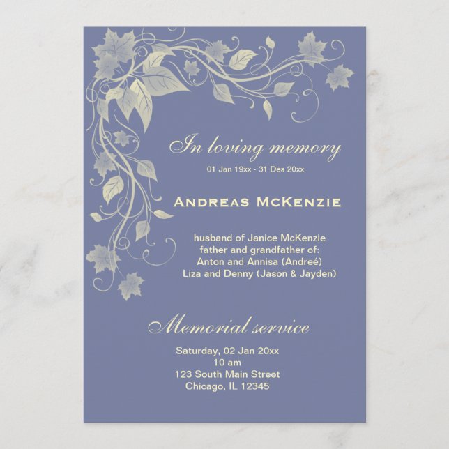 In Memoriam Programme (Front)