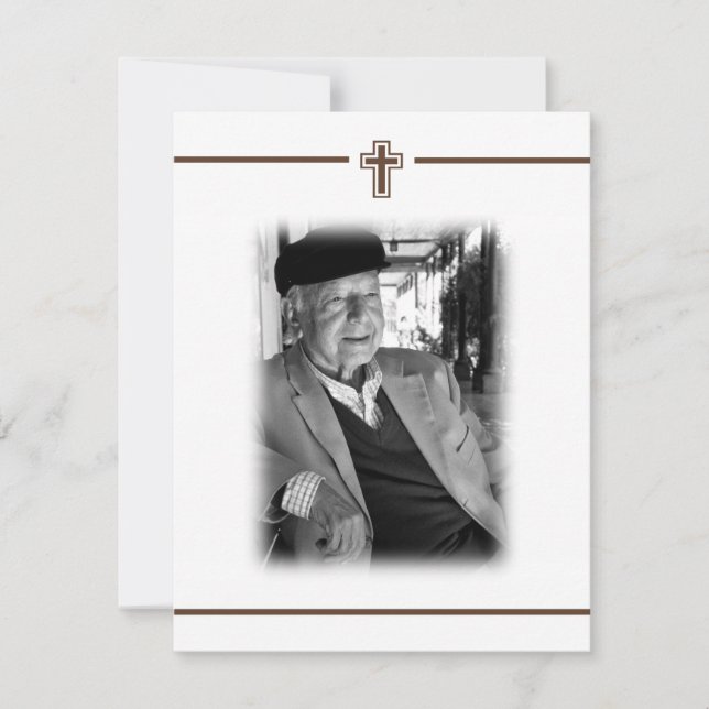 In Memoriam Religious Death Notice Photo Announcement (Front)