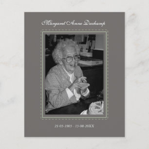 In Memoriam Remembrance Death Notice Photo Flyer