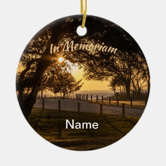 In Memoriam Sunset Ceramic Tree Decoration (Front)