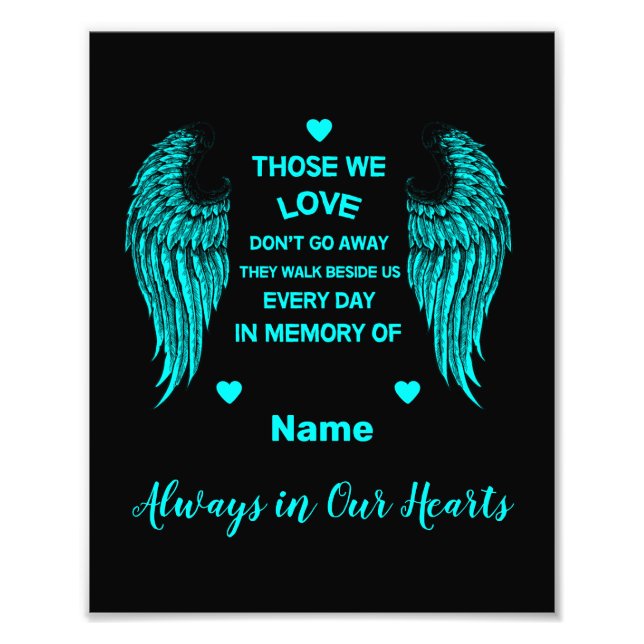 In Memory Bereavement And Loss Photo Print (Front)