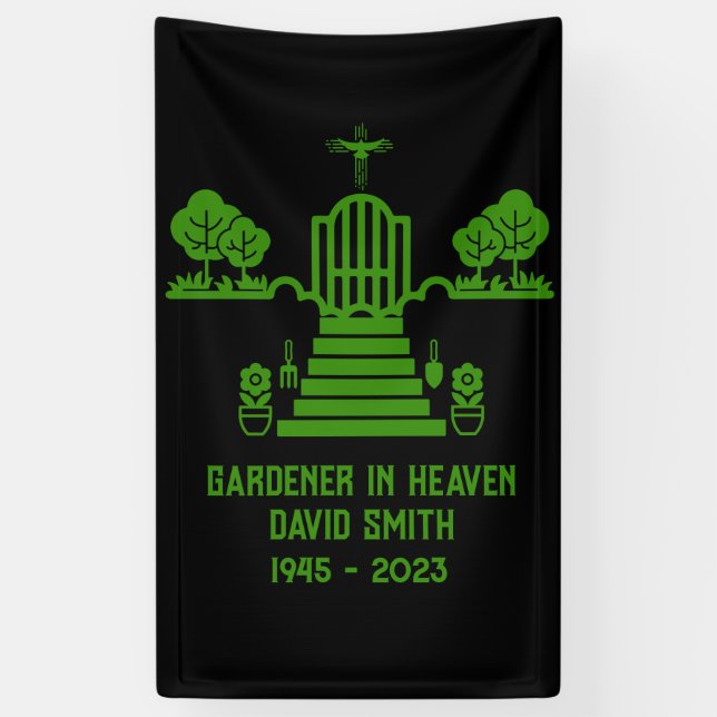 In Memory Bereavement Gardener Funeral Banner (Vertical)