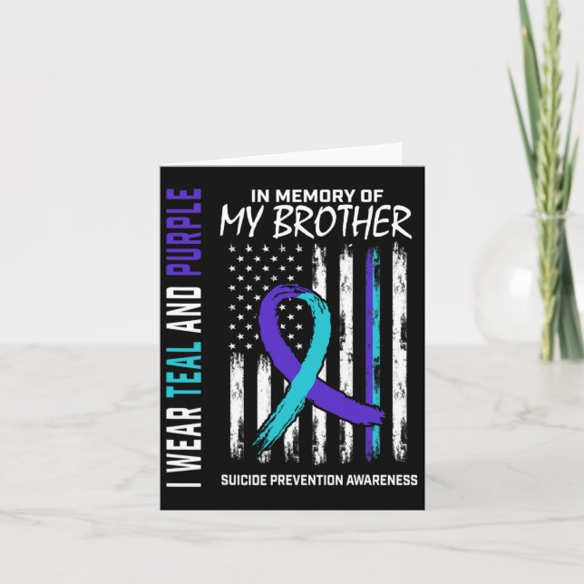 In Memory Brother Suicide Awareness Prevention Ame Card (Front)