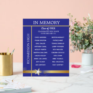 In Memory. Class Reunion Tribute Board Acrylic Sign