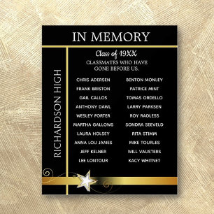In Memory. Class Reunion Tribute Board Acrylic Sign