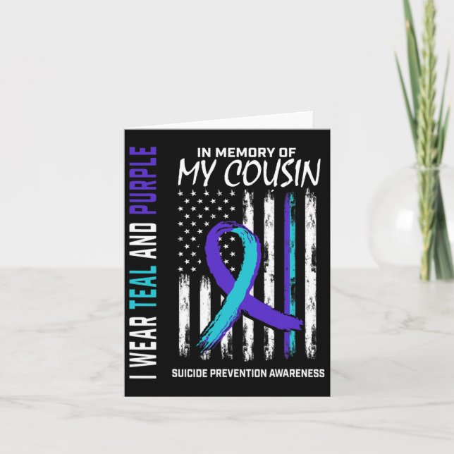 In Memory Cousin Suicide Awareness Prevention Amer Card (Front)