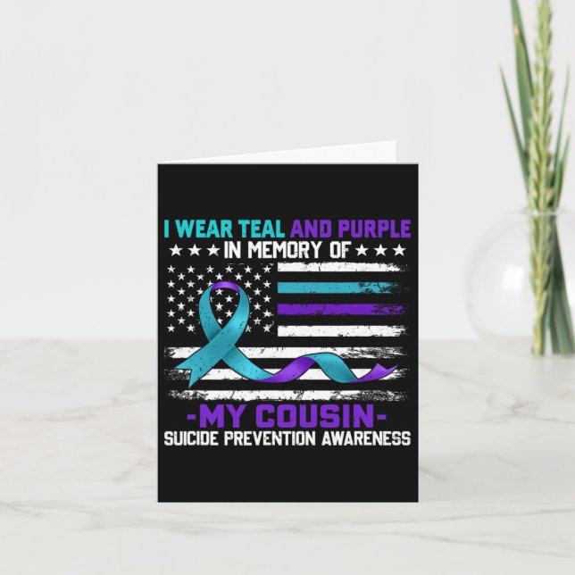 In Memory Cousin Suicide Awareness Prevention Amer Card (Front)