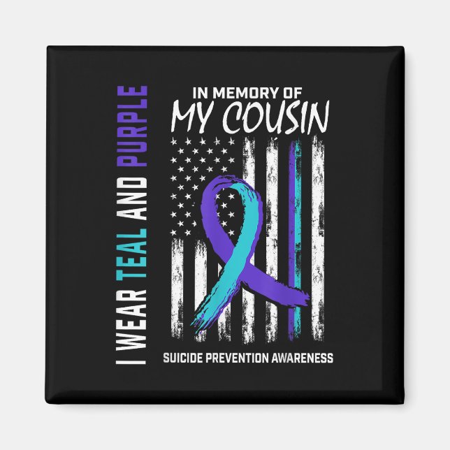 In Memory Cousin Suicide Awareness Prevention Amer Magnet (Front)
