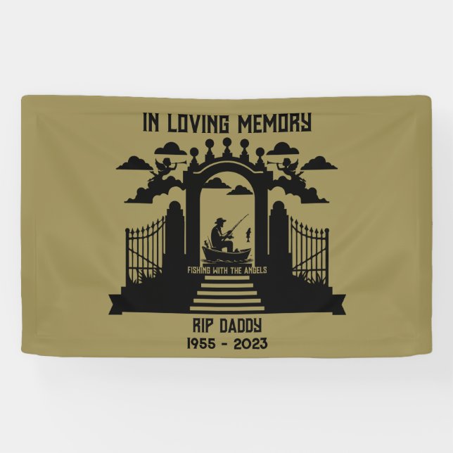 In Memory Fishing Funeral Banner (Horizontal)