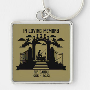 In Memory Fishing Funeral Key Ring