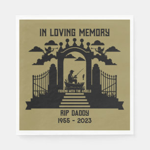 In Memory Fishing Funeral Napkin