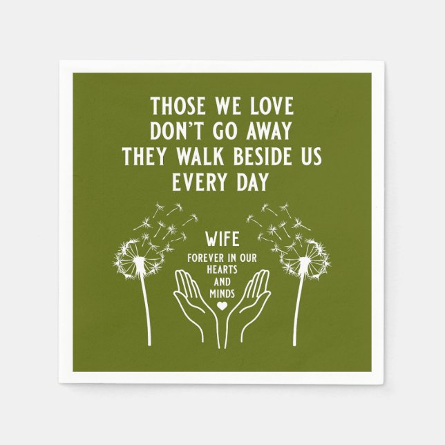 In Memory Funeral Reception Napkin (Front)