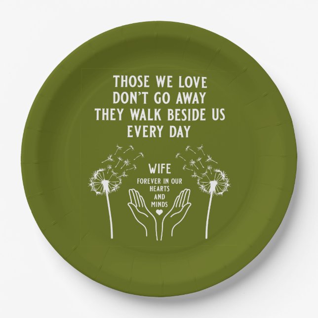 In Memory Funeral Reception Paper Plate (Front)