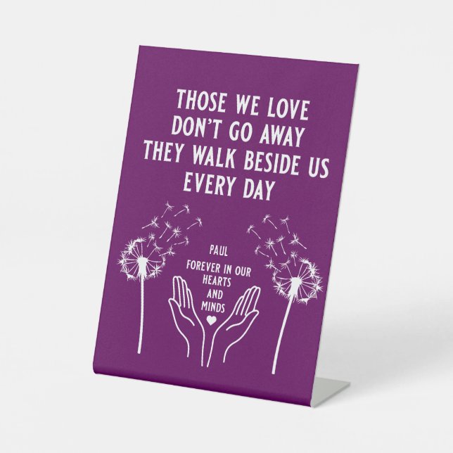 In Memory Funeral Reception Pedestal Sign (Front)