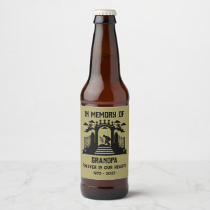 In Memory Gardeners Funeral Beer Bottle Label