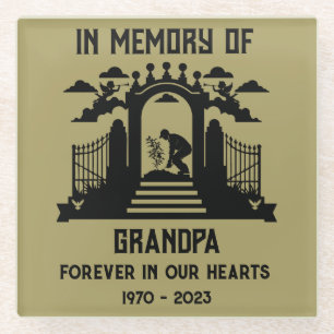 In Memory Gardeners Funeral Glass Coaster