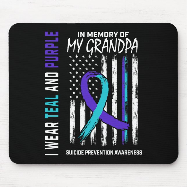 In Memory Grandpa Suicide Awareness Prevention Ame Mouse Pad (Front)