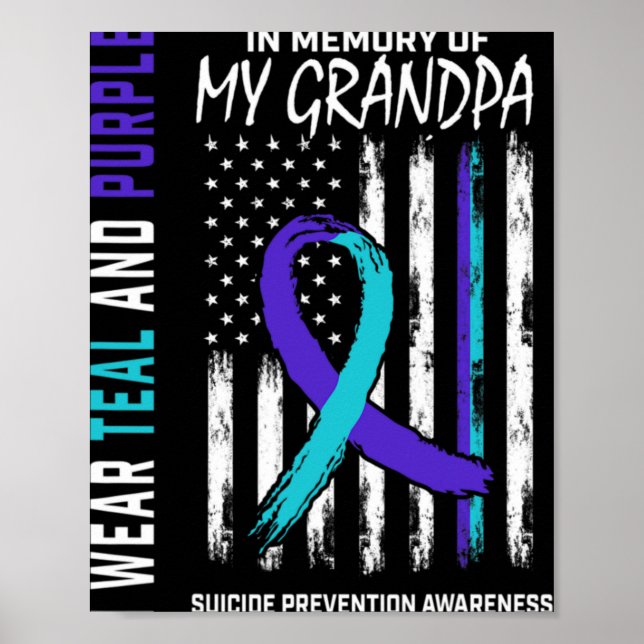 In Memory Grandpa Suicide Awareness Prevention Ame Poster (Front)