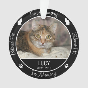 In Memory - Loss of Cat- Custom Photo/Name Ornament