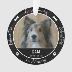 In Memory - Loss of Dog- Custom Photo/Name Ornament