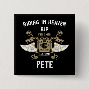 In Memory Motorbike Rider Biker Funeral 15 Cm Square Badge