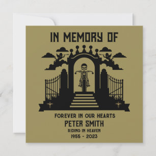 In Memory Motorbike Rider Biker Funeral Card
