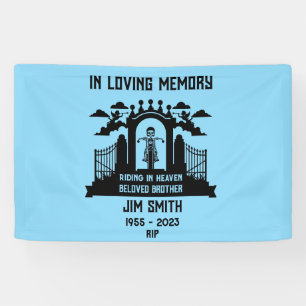 In Memory Motorbike Rider Biker Funeral Gift Banner