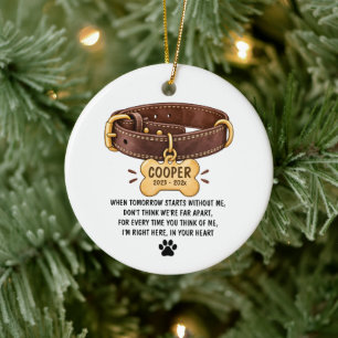 In Memory of a Beloved Dog Memorial Tribute Ceramic Tree Decoration