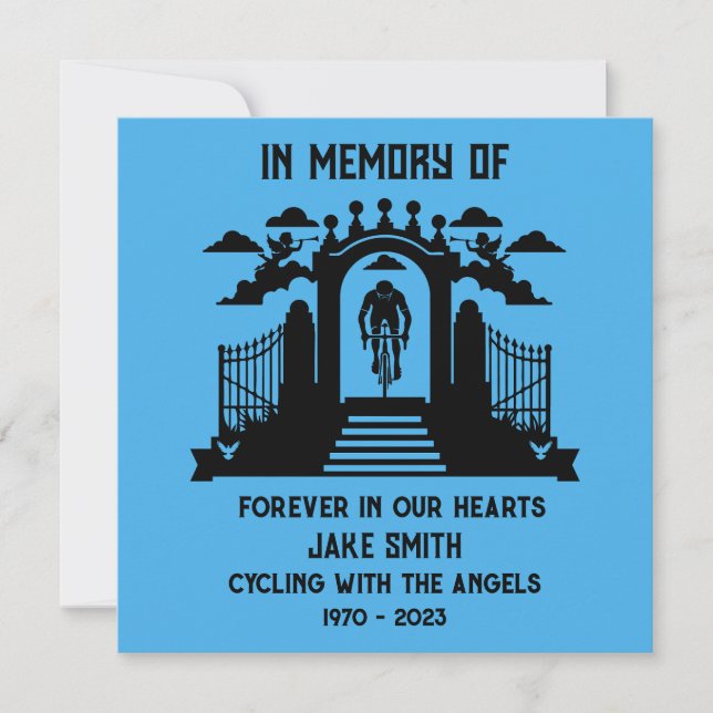 In Memory Of A Cyclist Funeral Card (Front)