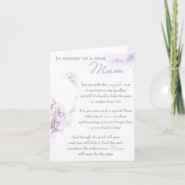 In Memory Of A Dear Mum Sympathy Card (Front)