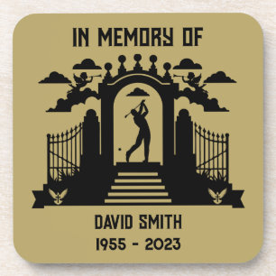In Memory Of A Golfers Funeral Coaster