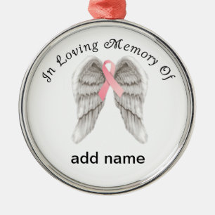In Memory of Breast Cancer Christmas Ornament