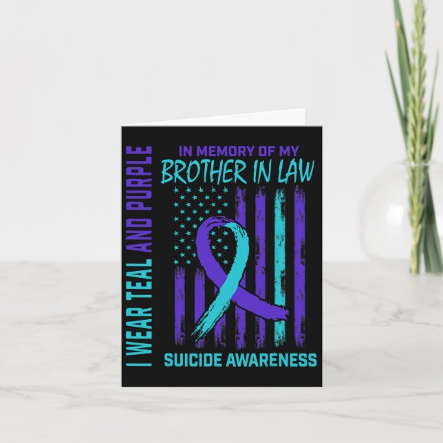 In Memory Of Brother In Law Suicide Awareness Amer Card (Front)